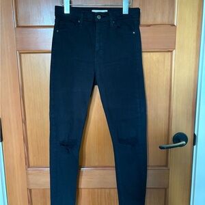 Topshop Women’s Jamie Distressed Black Skinny Jeans
